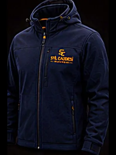 Lacivert kapüşonlu softshell mont