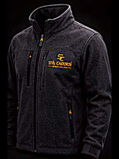 Siyah teknik softshell mont, fermuarlı cepli